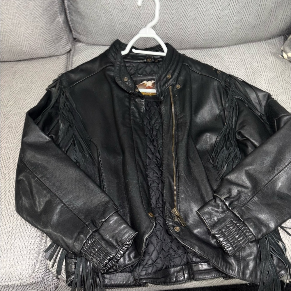Harley Davidson Vintage 70s-80s Leather Fringe Jacket